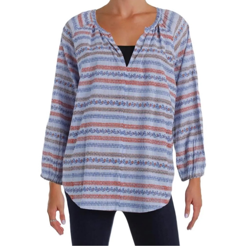 Roberta Roller Rabbit Blue and Pink Striped Blouse
